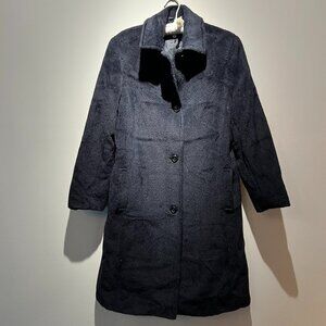 Bill Blass Signature Black Alpaca Coat, Sz 8, Used; Good Condition